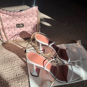 Amina Muaddi Henson ankle wrap sandals